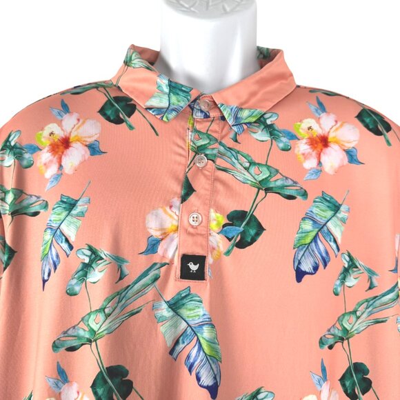 Bad Birdie Golf Polo Shirt XL Short Sleeve Paradise Tropical Floral TP-3357 - Picture 3 of 7
